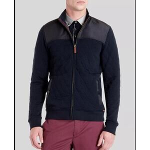 NWOT Ted Baker Men's Bomber Jacket Size 7 3X XXXL Navy Quilted Kartel Full Zip